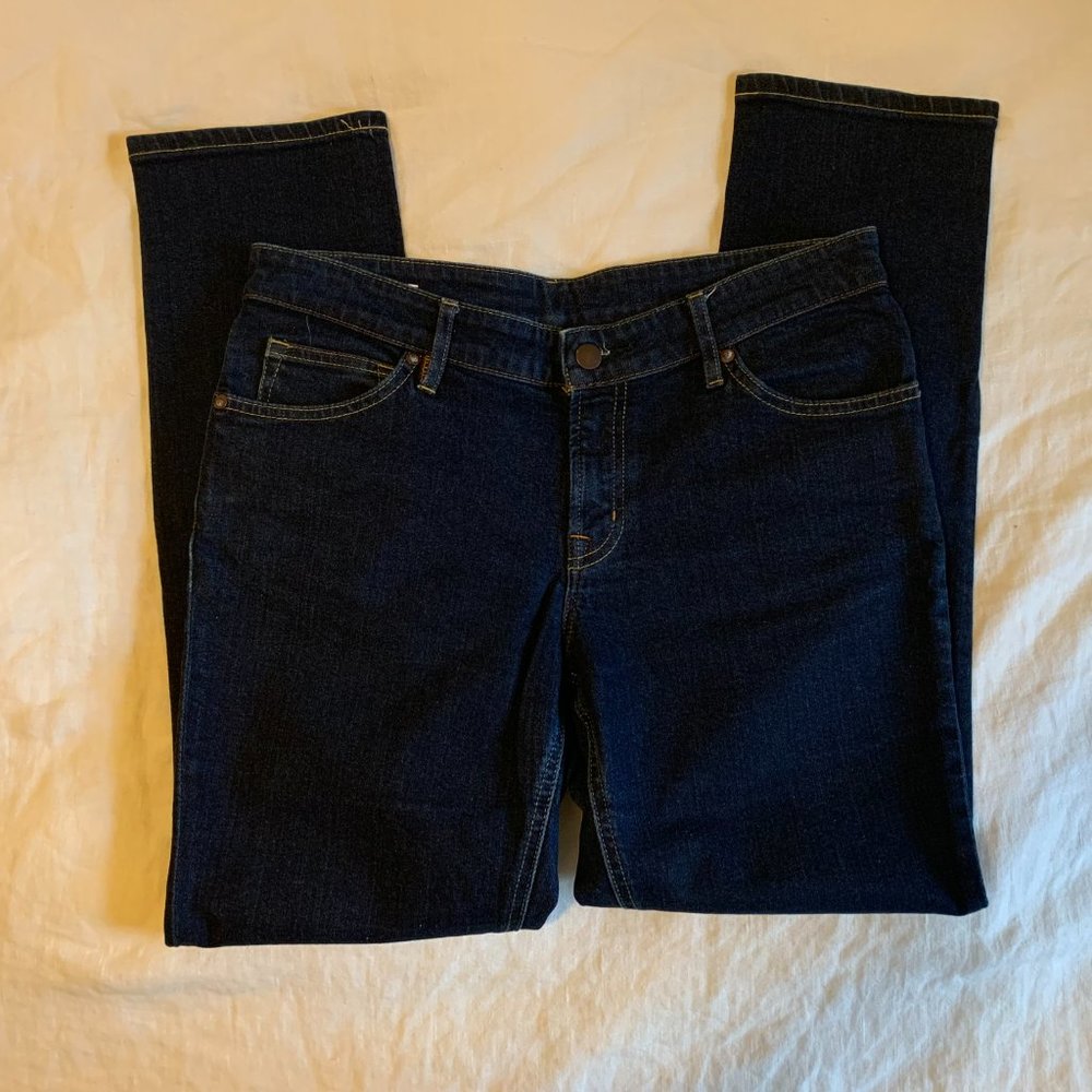 Muji Boyfit dark wash jeans
